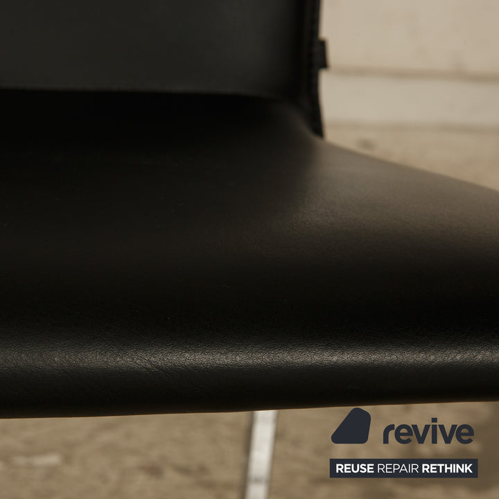 Lot de 4 chaises Arco structure cuir noir salle à manger