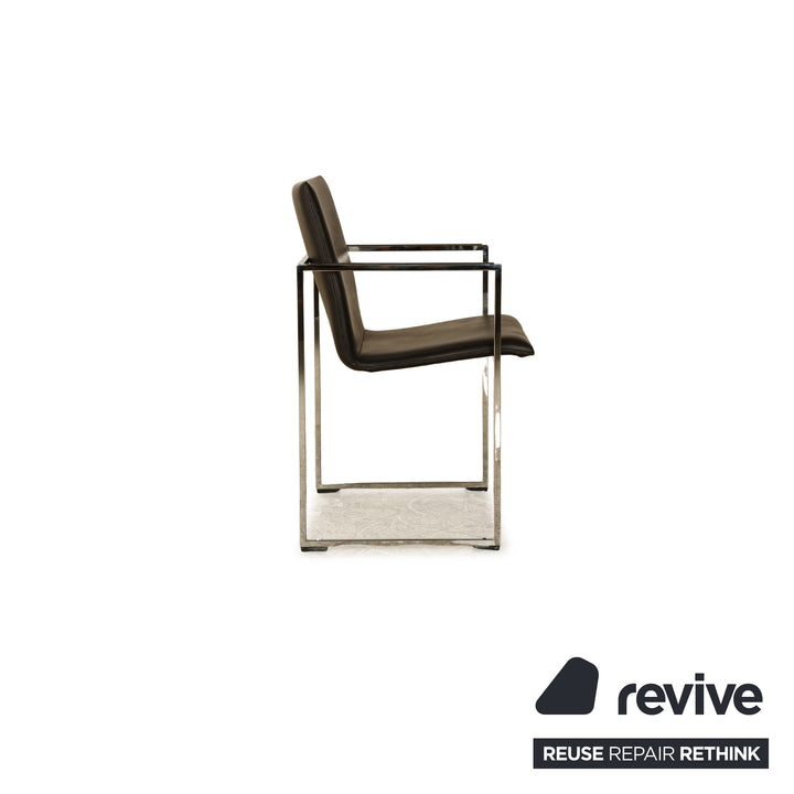 Lot de 4 chaises Arco structure cuir noir salle à manger