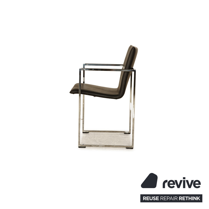 Lot de 4 chaises Arco structure cuir noir salle à manger