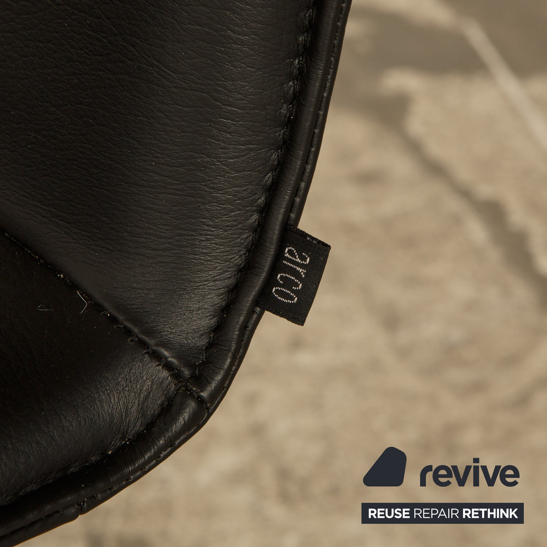Lot de 4 chaises Arco structure cuir noir salle à manger