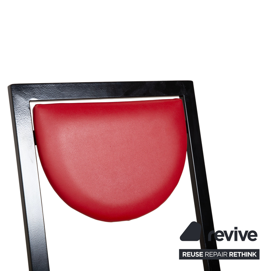 4er Garnitur KFF Sinus Leder Stuhl Blau Rot