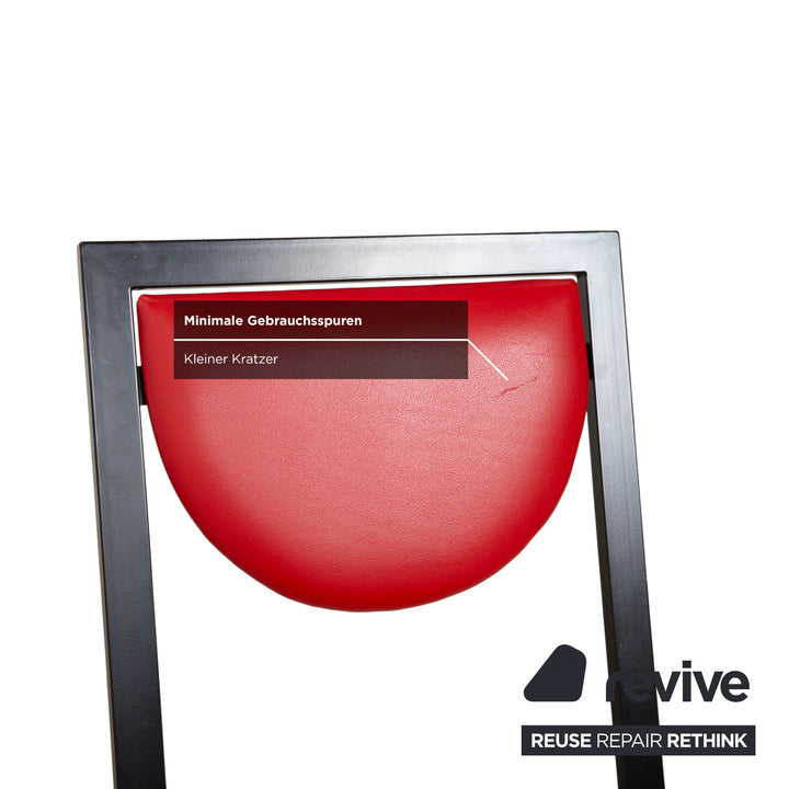 4er Garnitur KFF Sinus Leder Stuhl Blau Rot
