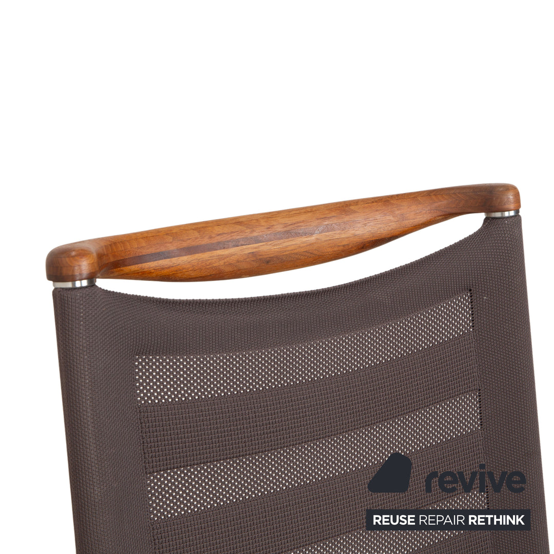 Ensemble de chaises cantilever en tissu Venjakob Lilli (4 pièces), gris/marron