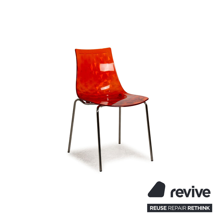 Lot de 4 chaises en plastique Calligaris orange