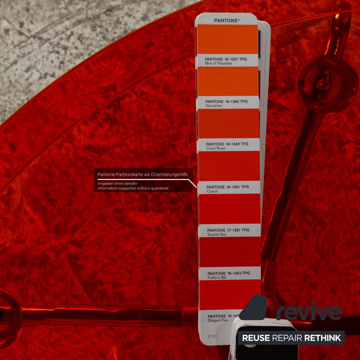 Lot de 4 chaises en plastique Calligaris orange