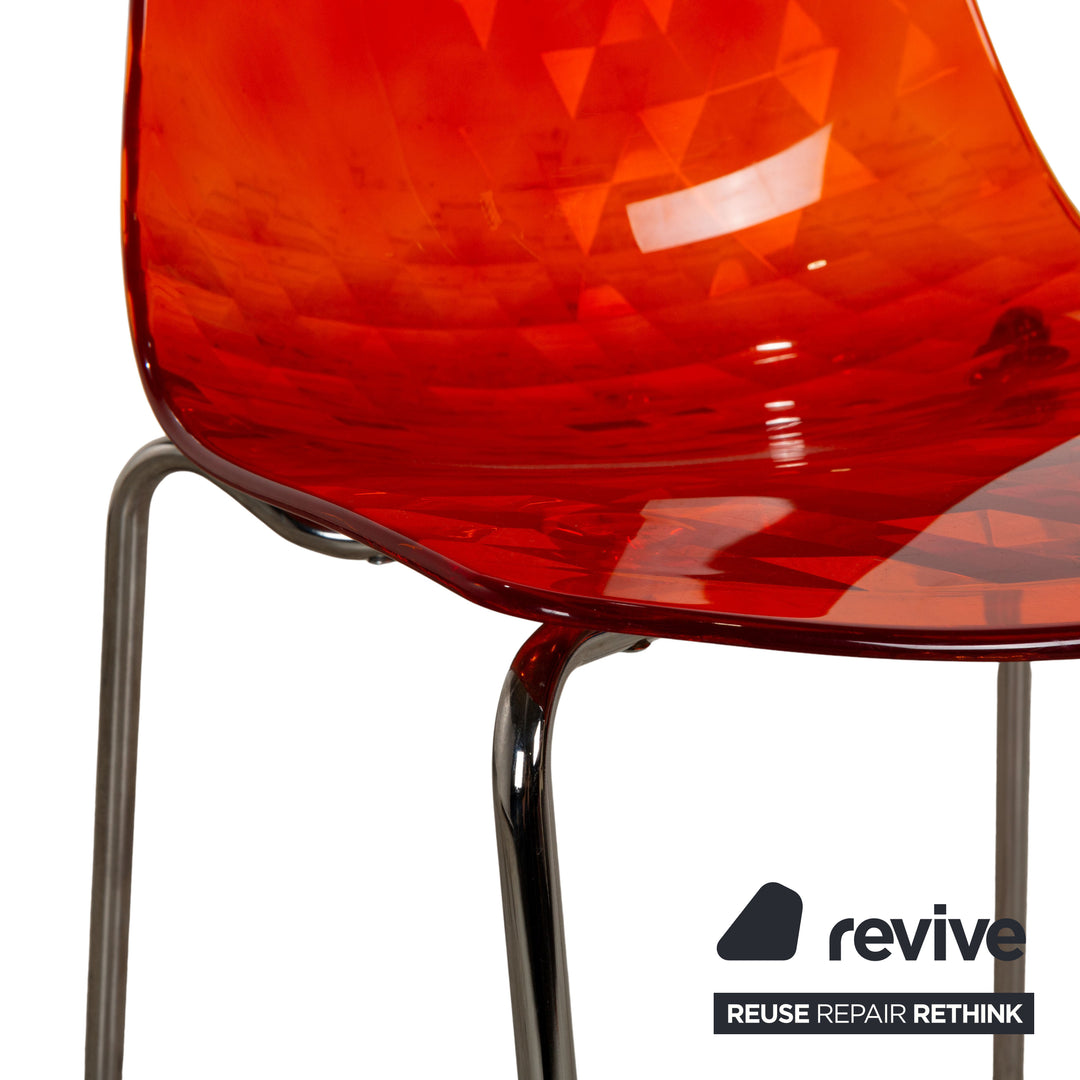 Lot de 4 chaises en plastique Calligaris orange