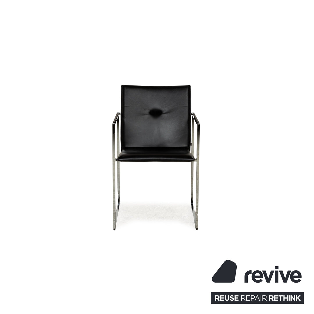 6er Garnitur Arco Frame Leder Stuhl Schwarz Sofa Couch