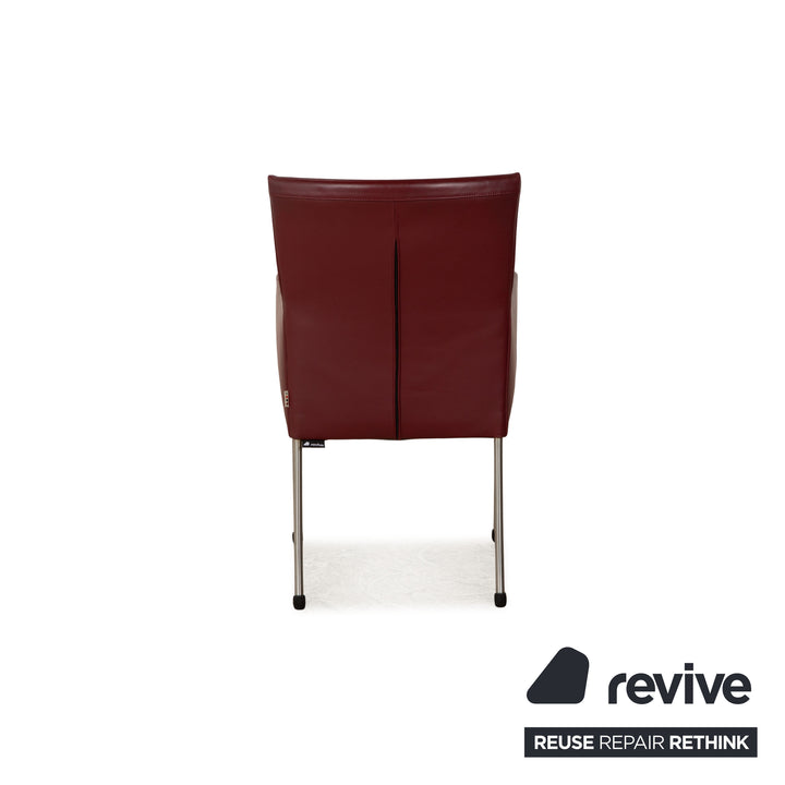 Set of 6 bert plantagie ARC-E leather chair red wine red