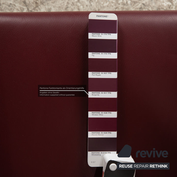 Set of 6 bert plantagie ARC-E leather chair red wine red
