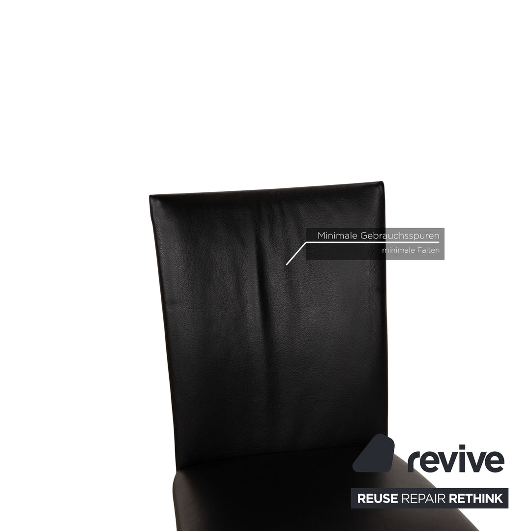 Lot de 6 chaises Bert Plantagie en cuir noir salle à manger