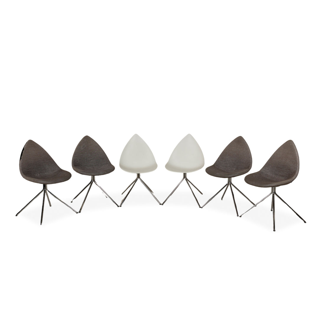 Set of 6 BoConcept Ottawa Fabric Chairs Grey White