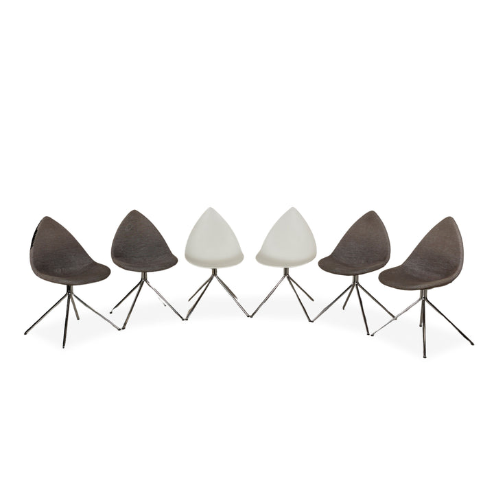 Set of 6 BoConcept Ottawa Fabric Chairs Grey White