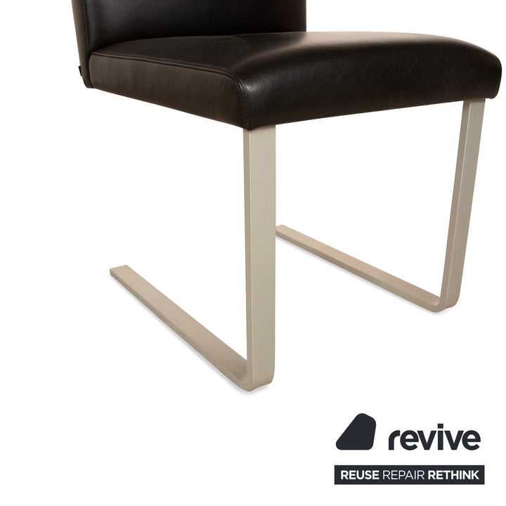 Lot de 6 chaises Cor Quant en cuir noir