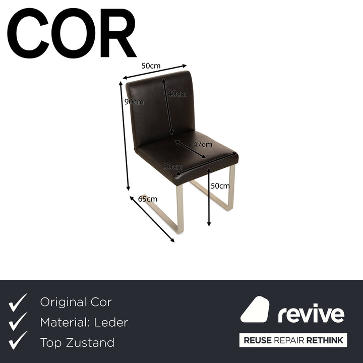 Lot de 6 chaises Cor Quant en cuir noir