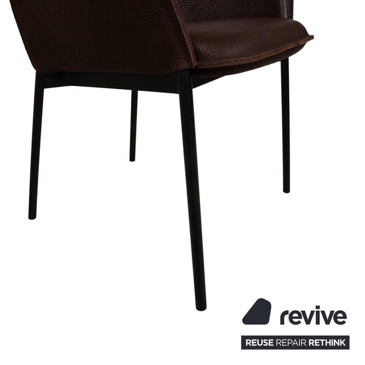 6er Garnitur Freifrau Grace Arm Chair Leder Stuhl Braun