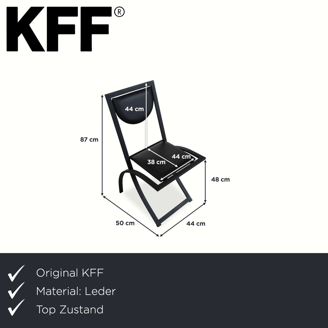 6er Garnitur KFF Cosinus Leder Stuhl Schwarz