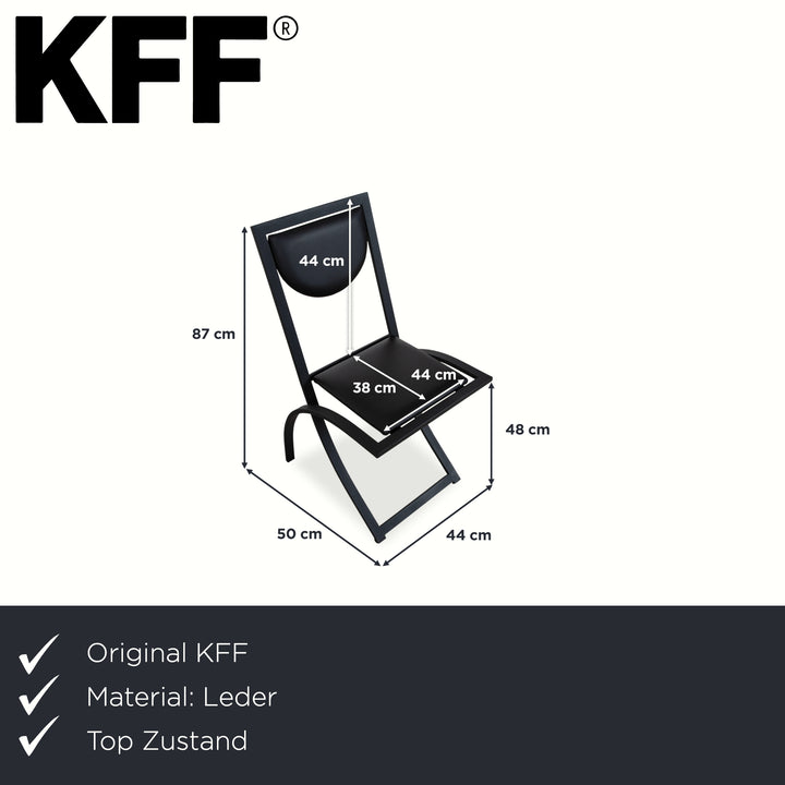 6er Garnitur KFF Cosinus Leder Stuhl Schwarz