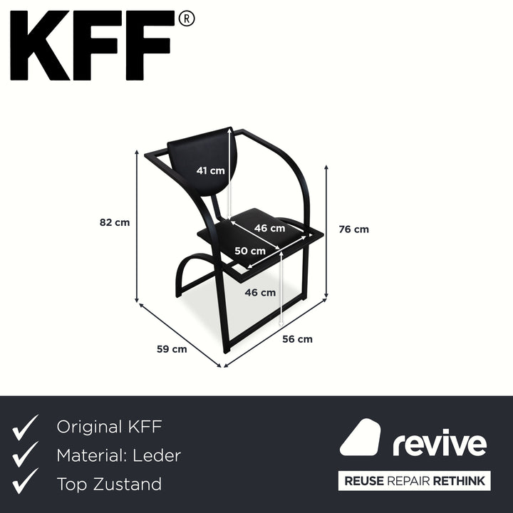 6er Garnitur KFF Cosinus Leder Stuhl Schwarz