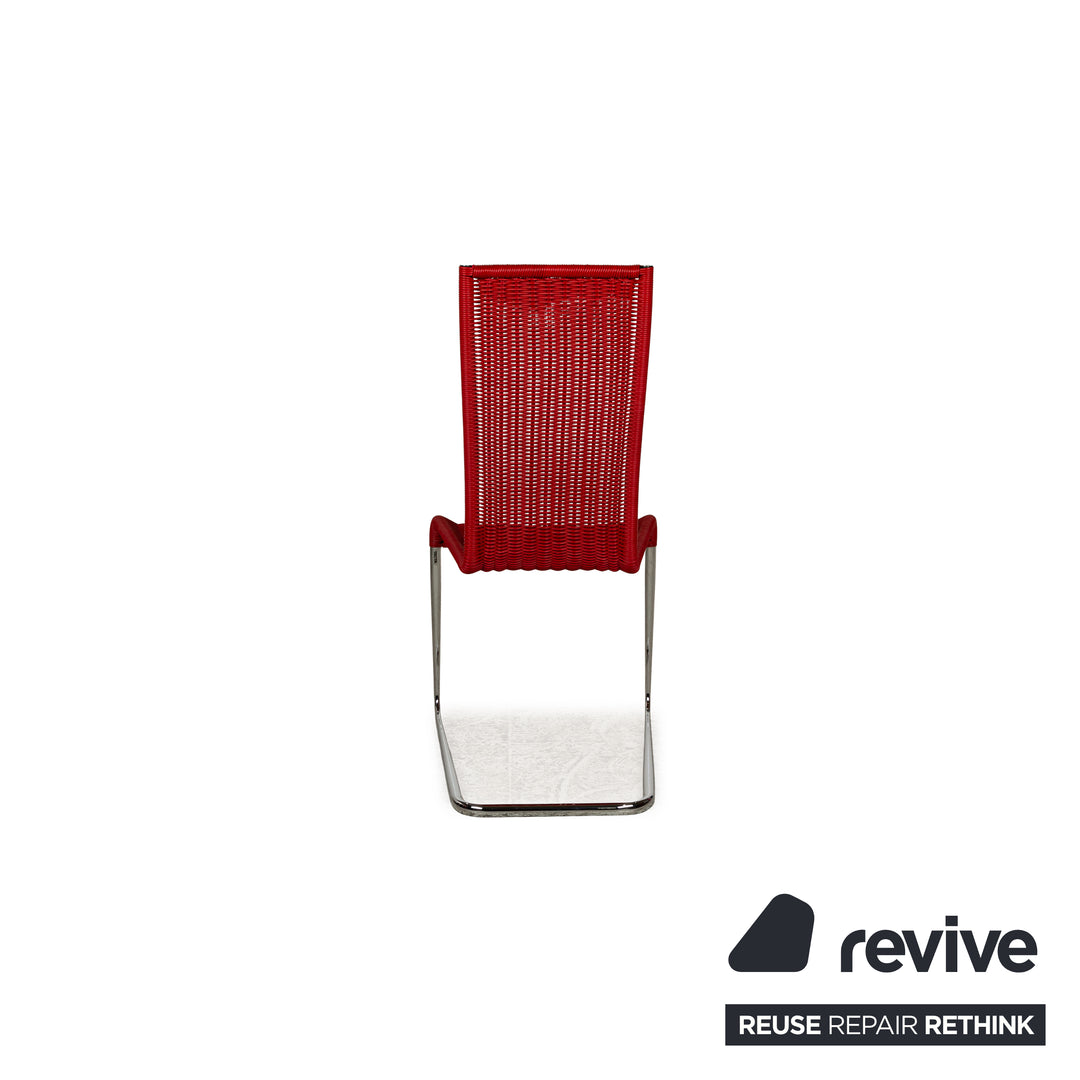 Lot de 6 chaises en bois Tecta B25 noir rouge