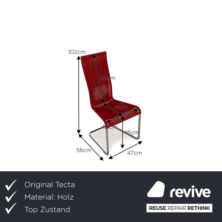Lot de 6 chaises en bois Tecta B25 noir rouge