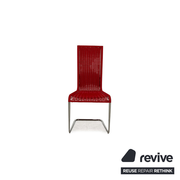Lot de 6 chaises en bois Tecta B25 noir rouge