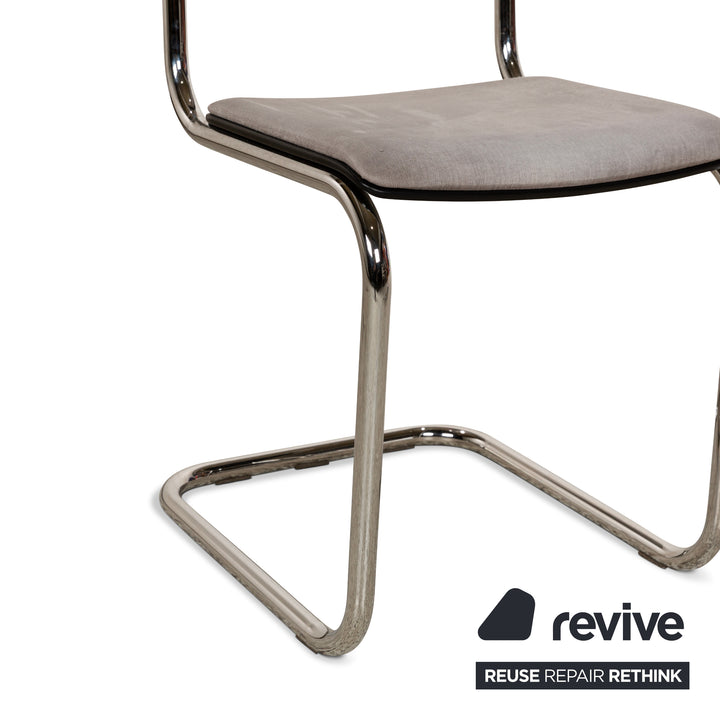 6er Garnitur Thonet S43 Stoff Stuhl Grau