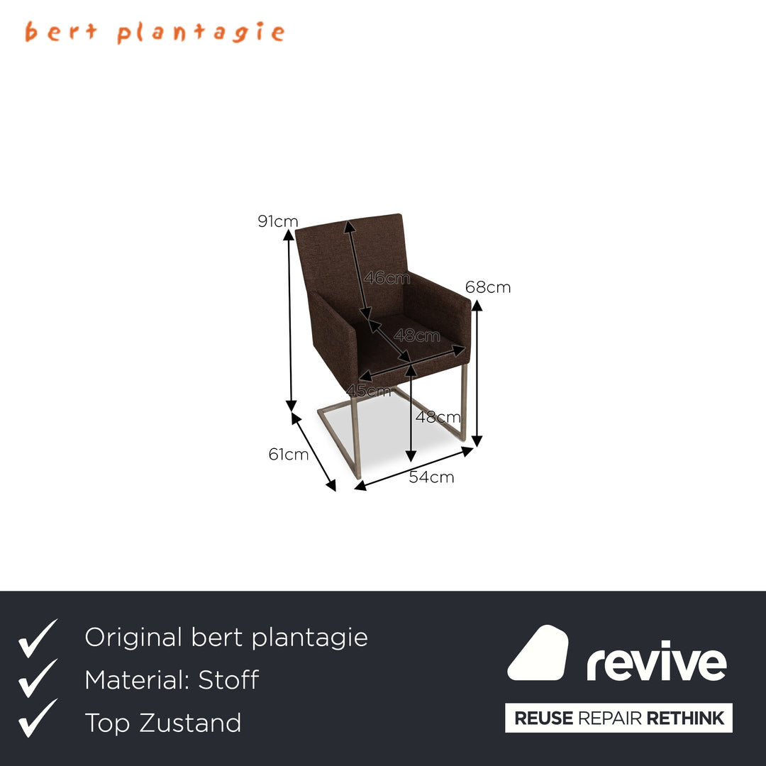 Lot de 8 chaises bert plantagie ARC-E en tissu marron