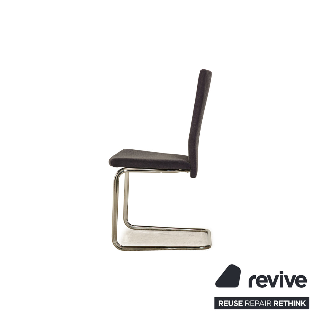 Lot de 8 chaises cantilever Tecta B20 en tissu gris foncé bleu foncé