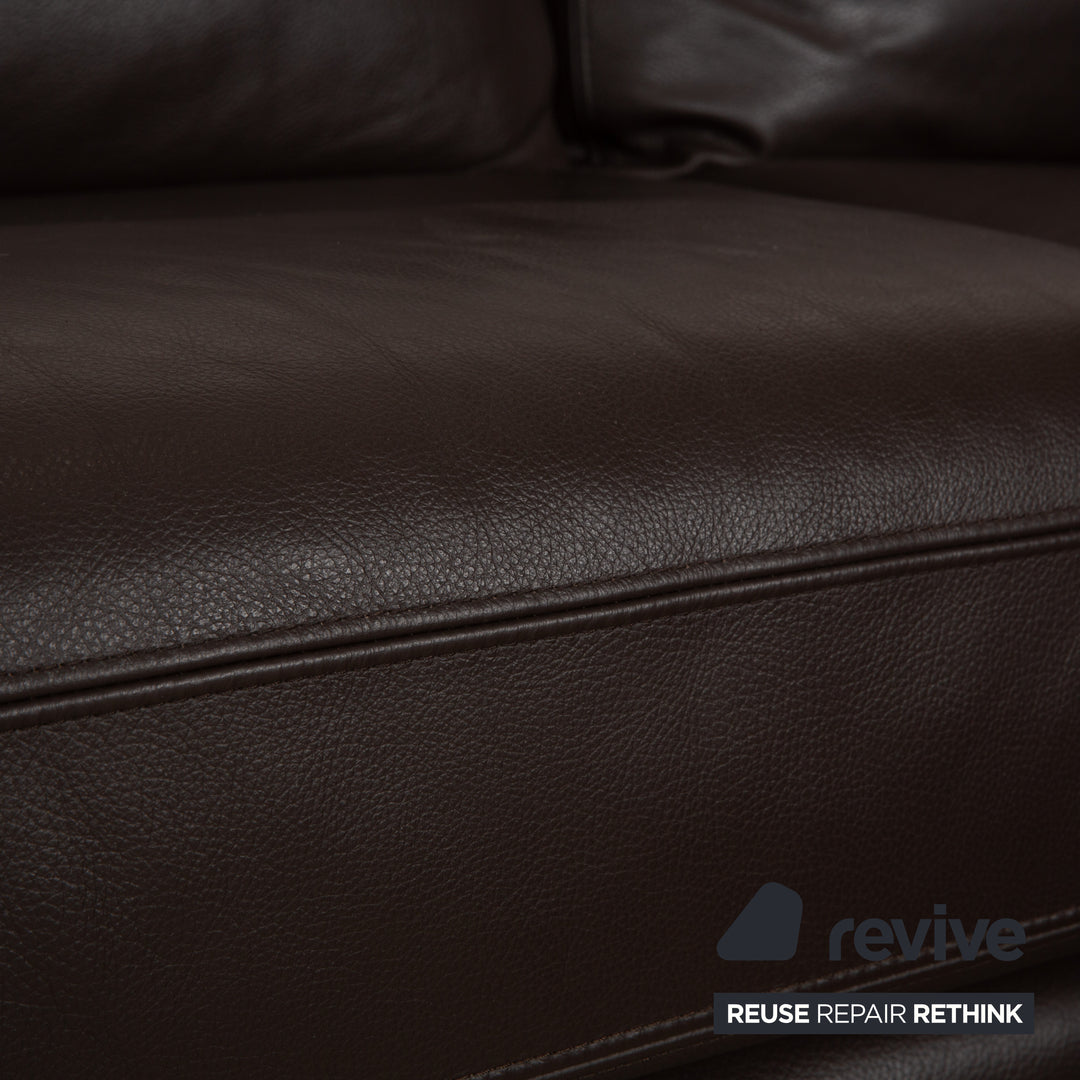 Alberta Manhatten Leder Ecksofa Braun Sofa Couch Kopfstütze