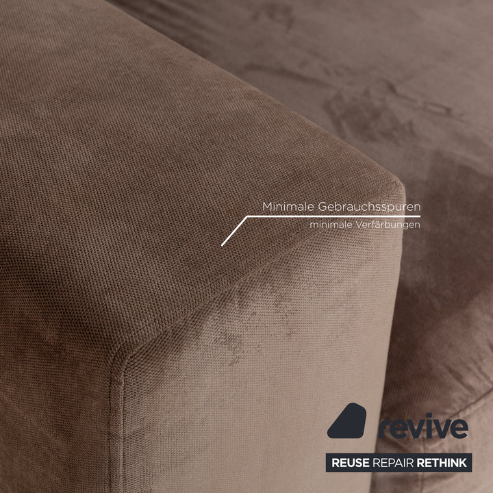 alberta Summer Stoff Dreisitzer Braun Braungrau Sofa Couch