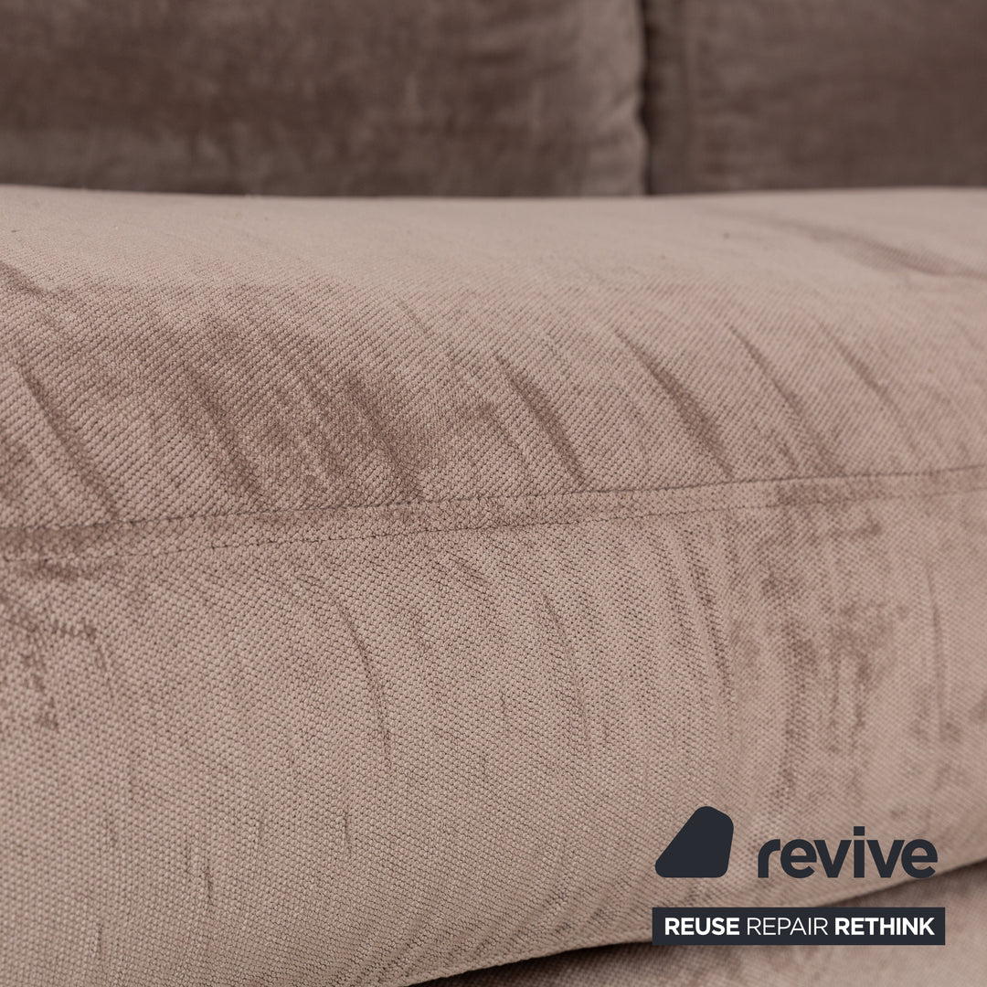 alberta Summer Stoff Dreisitzer Braun Braungrau Sofa Couch