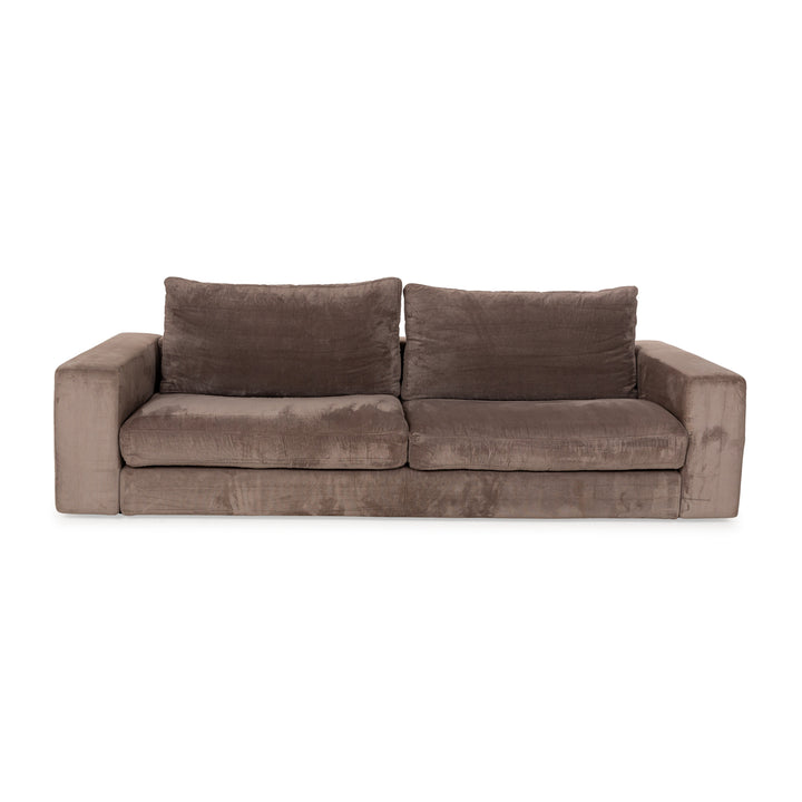 alberta Summer Stoff Dreisitzer Braun Braungrau Sofa Couch