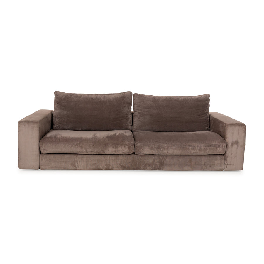 alberta Summer Stoff Dreisitzer Braun Braungrau Sofa Couch