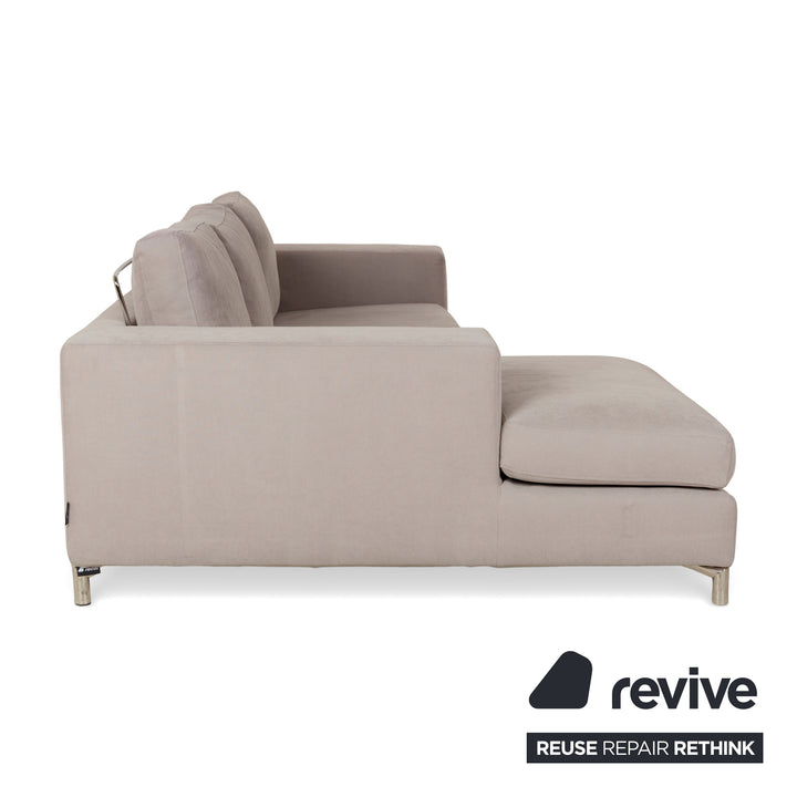 Alberta Summer Stoff Ecksofa Hell Beige Récamière links Sofa Couch