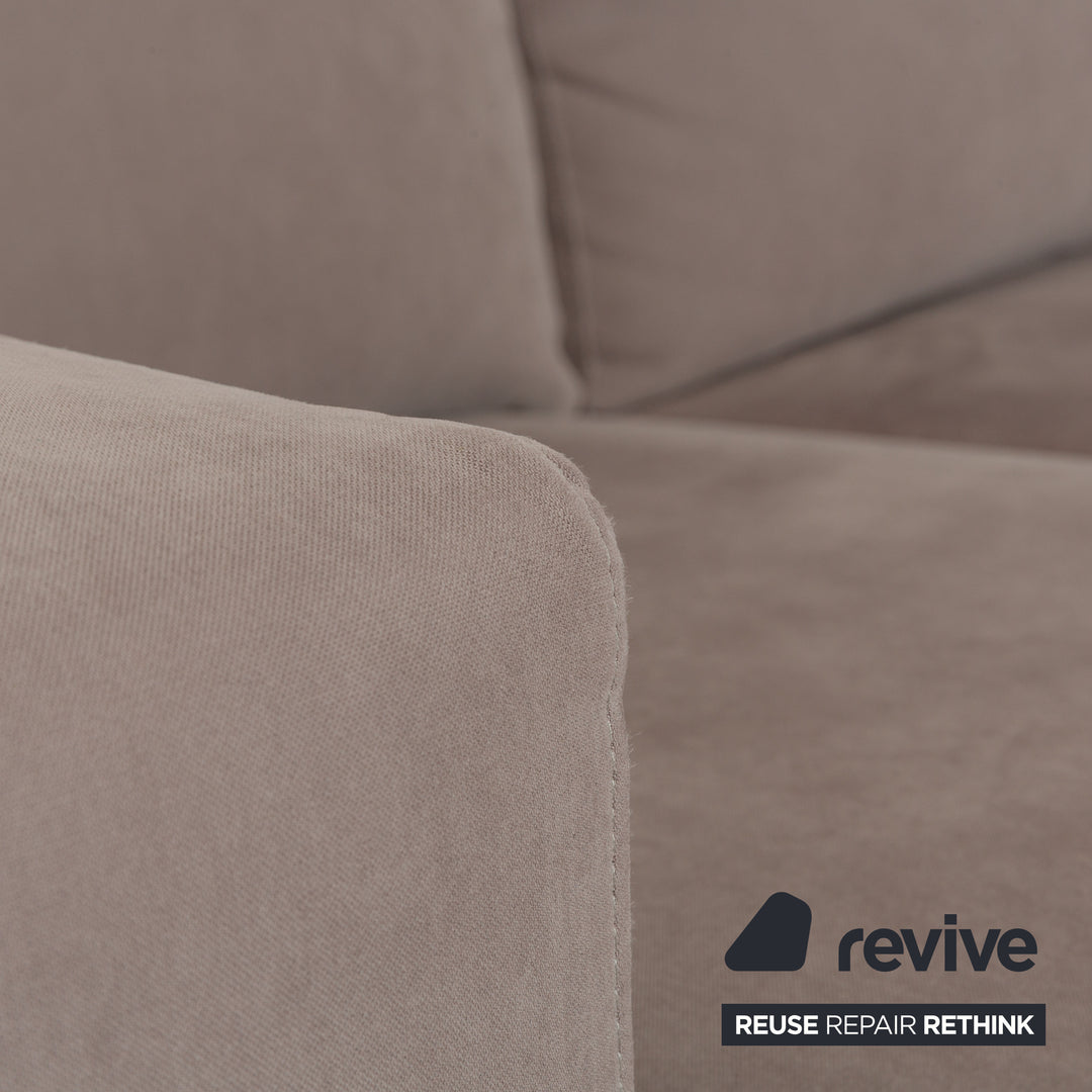 Alberta Summer Stoff Ecksofa Hell Beige Récamière links Sofa Couch