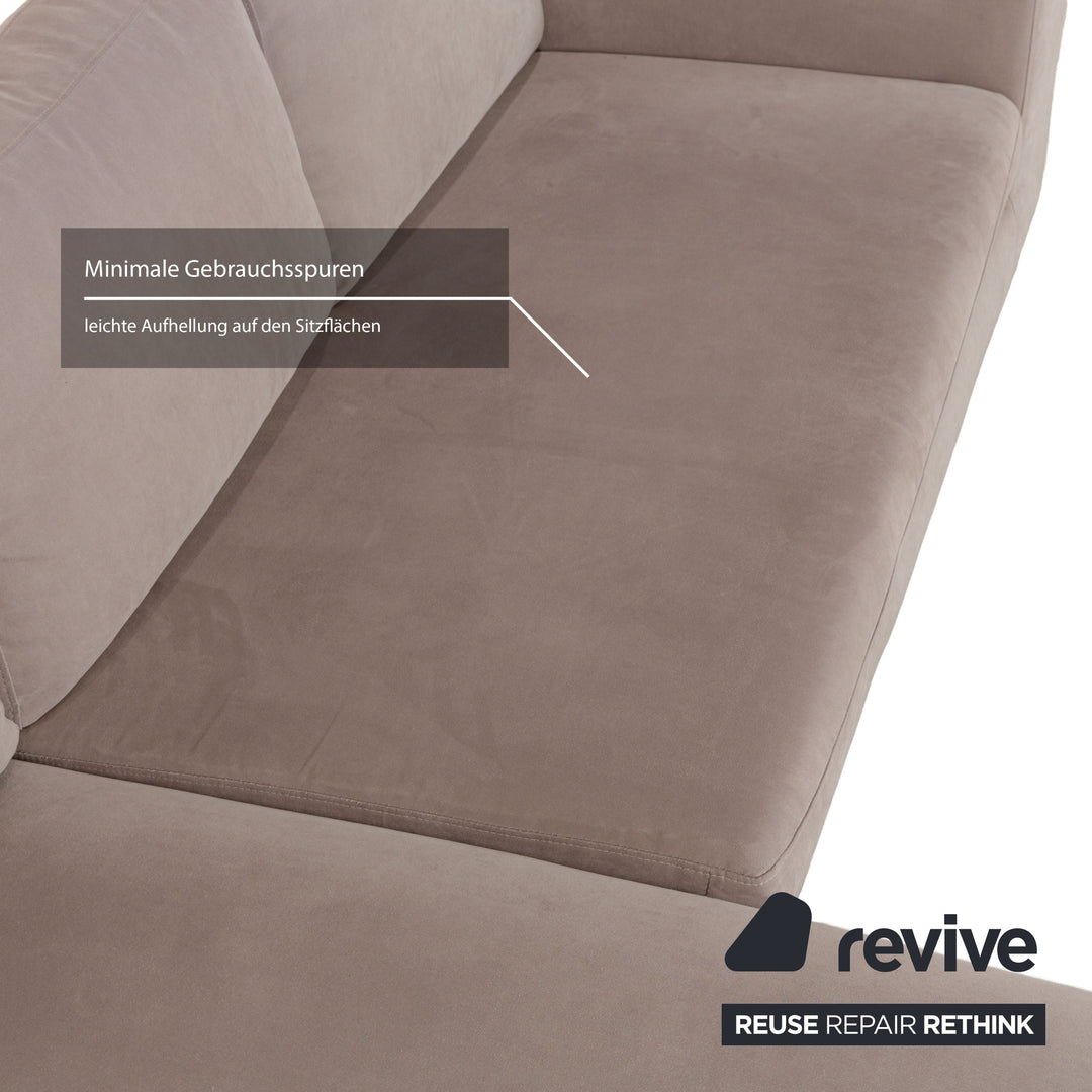 Alberta Summer Stoff Ecksofa Hell Beige Récamière links Sofa Couch