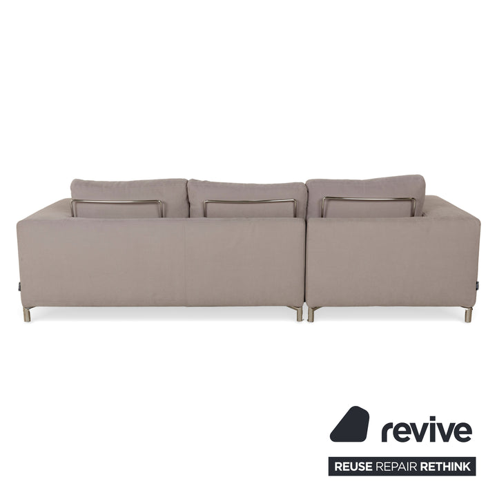 Alberta Summer Stoff Ecksofa Hell Beige Récamière links Sofa Couch