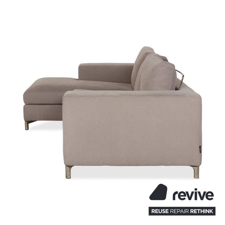 Alberta Summer Stoff Ecksofa Hell Beige Récamière links Sofa Couch