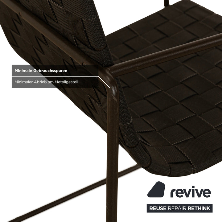 Andreu World Trenza Metall Stuhl Schwarz Dunkebraun Outdoor Gartenmöbel