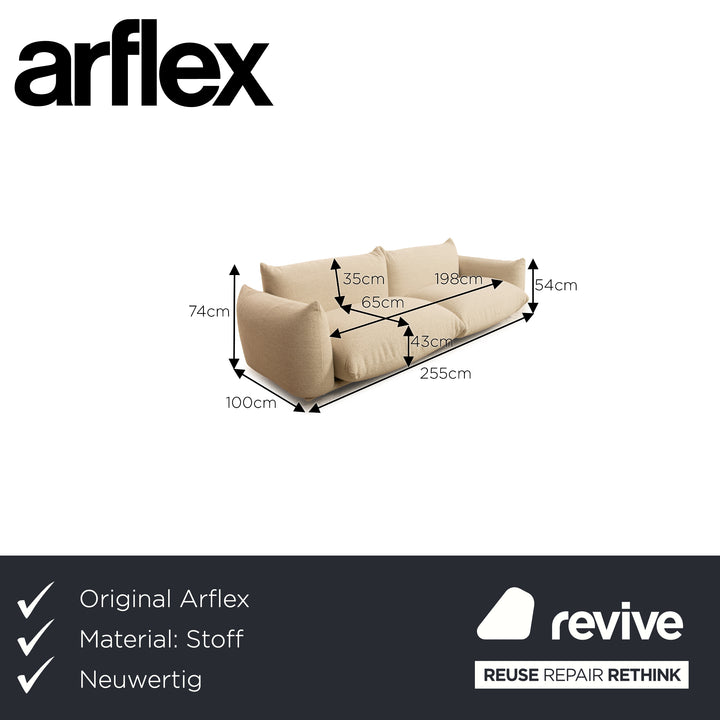 Canapé 4 places en tissu Arflex Marenco beige
