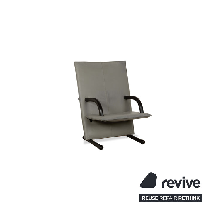 Arflex T-Line 4x Sessel Leder Grau Schwarz