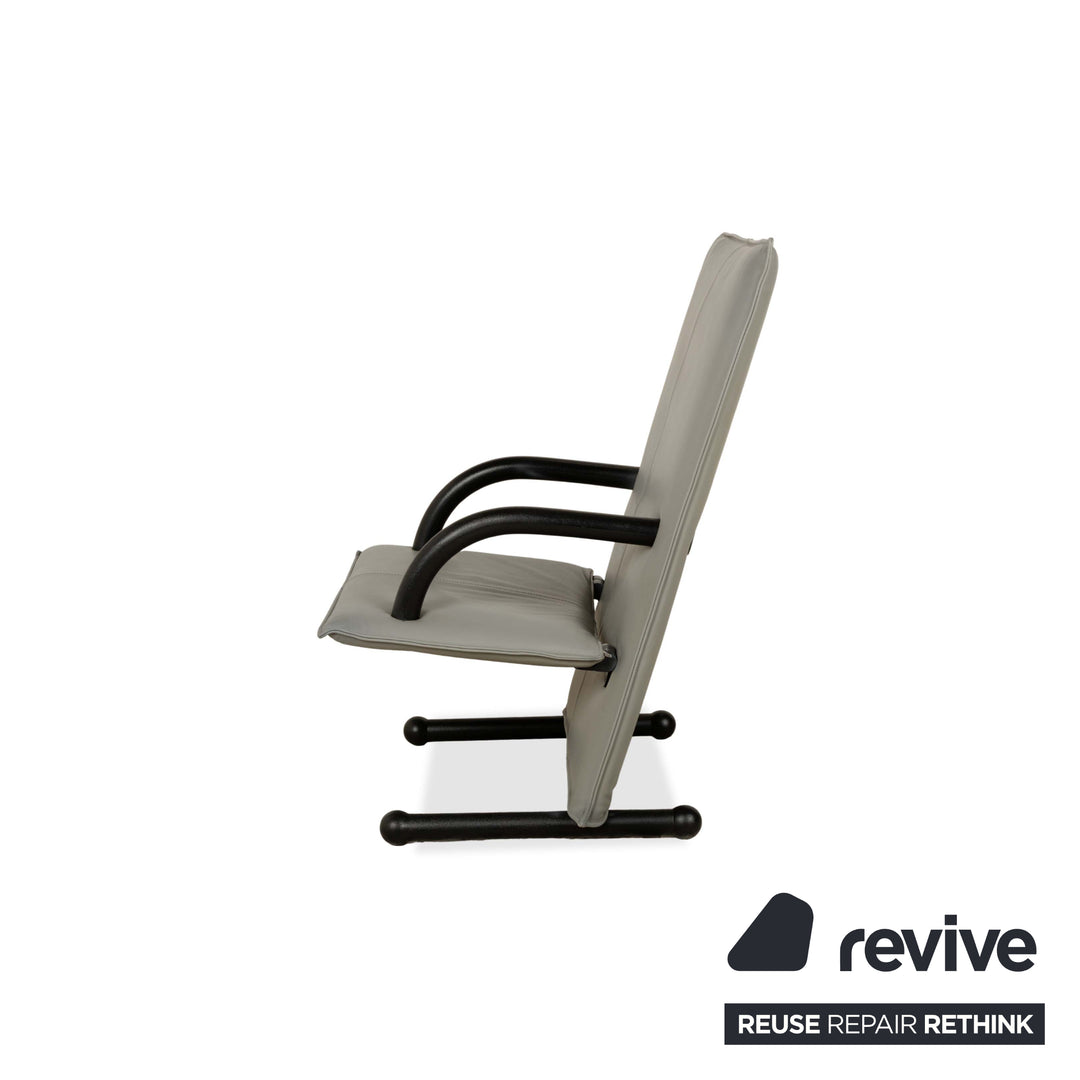 Arflex T-Line 4x Sessel Leder Grau Schwarz