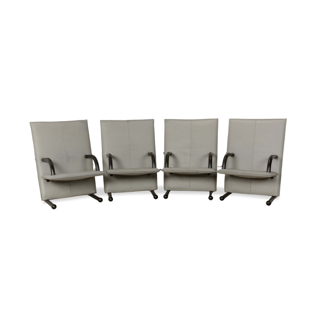 Arflex T-Line 4x Sessel Leder Grau Schwarz