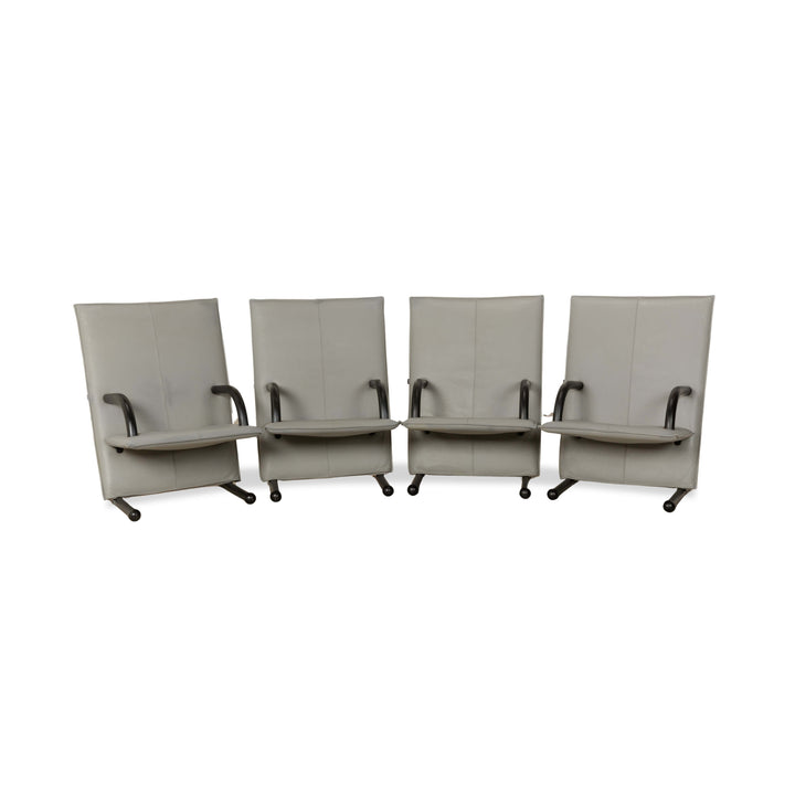 Arflex T-Line 4x Sessel Leder Grau Schwarz