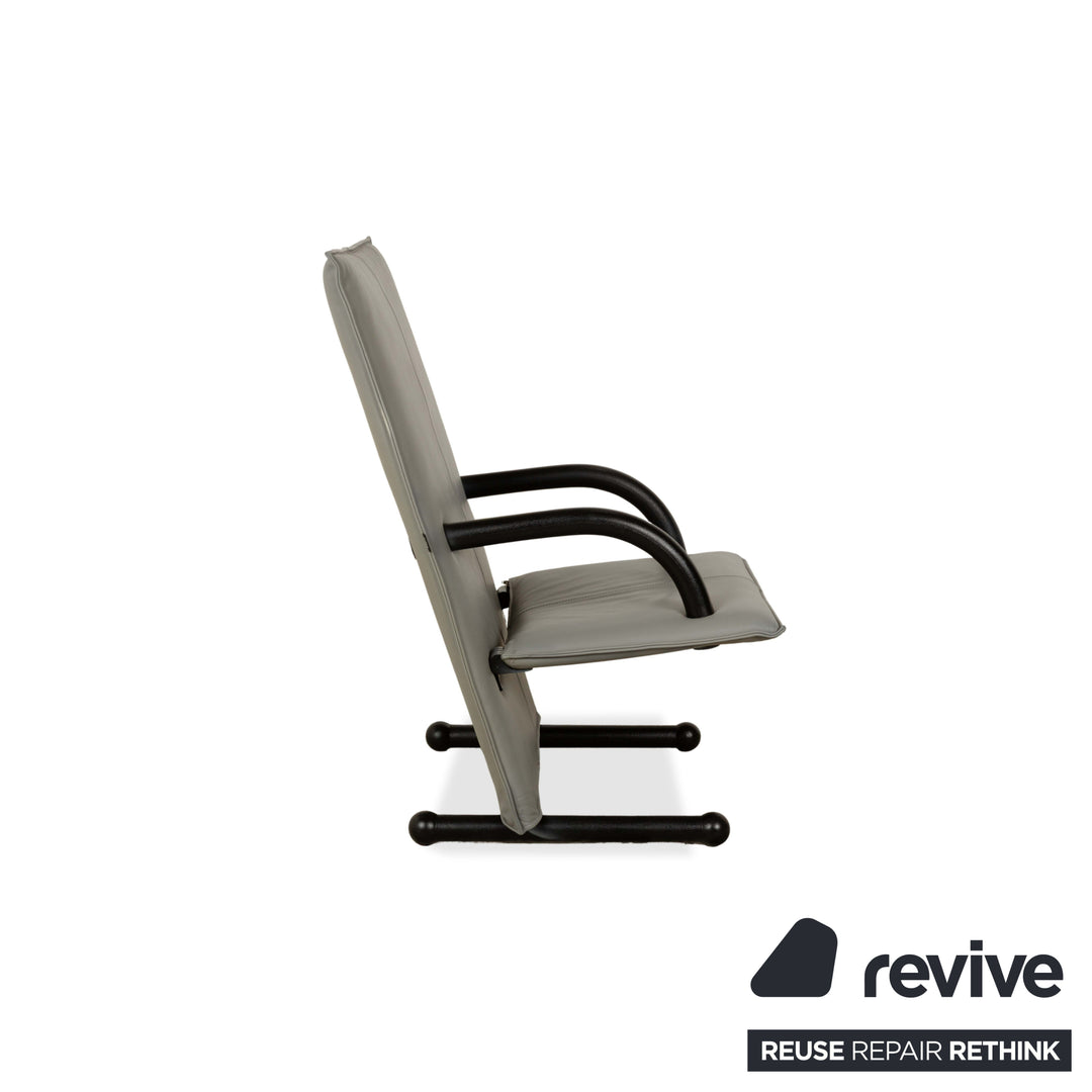Arflex T-Line 4x Sessel Leder Grau Schwarz