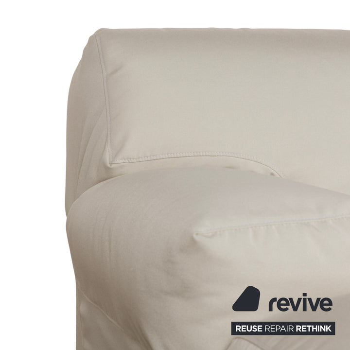 Cassina Fiandra Stoff Zweisitzer Creme Weiß Sofa Sessel Couch Neubezug