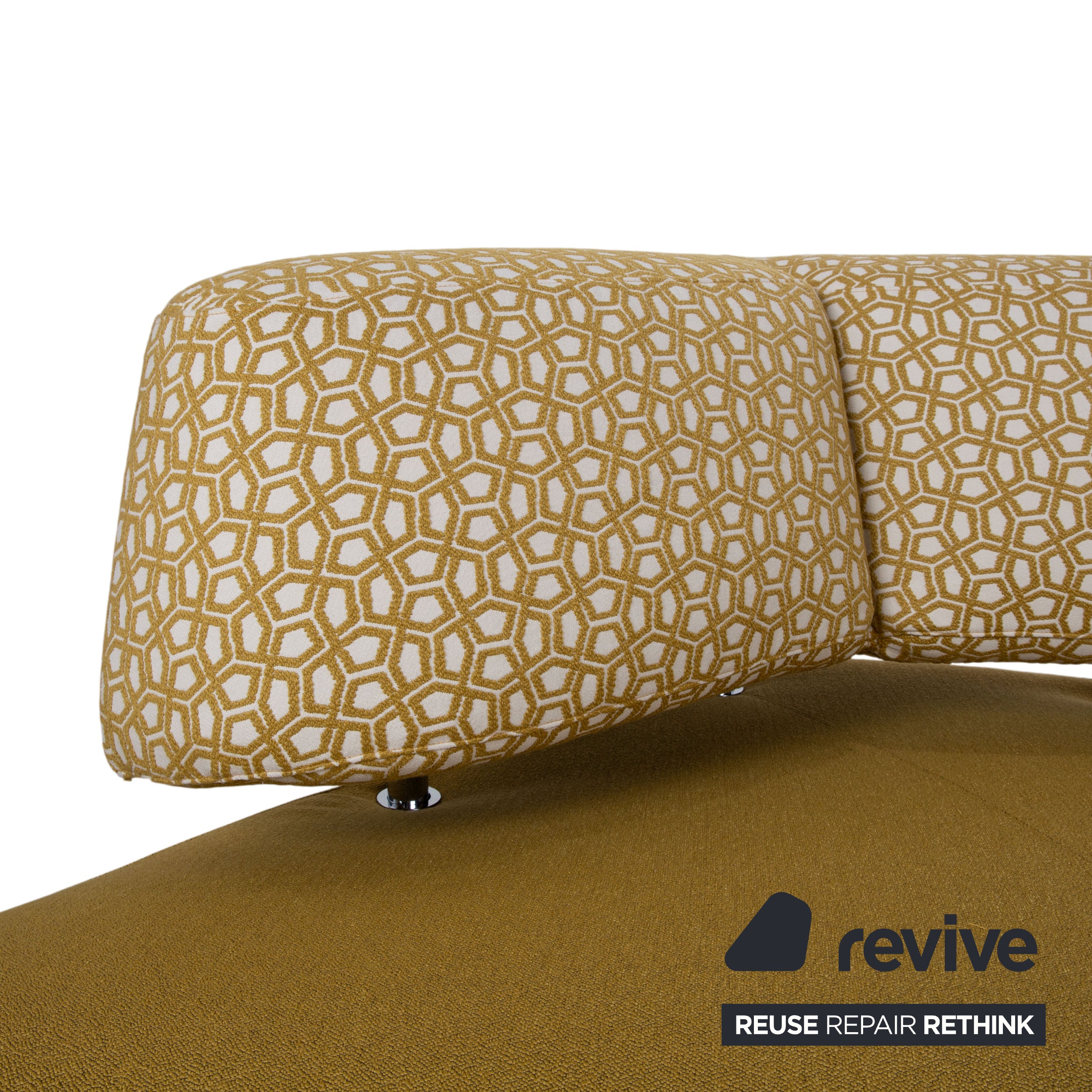 Leolux Archipel Corner Sofa Fabric Mustard Yellow Ochre Tone Reupholstered