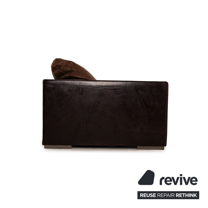 Baxter Budapest Leder Viersitzer Braun Sofa Couch