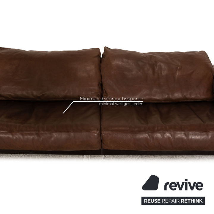 Baxter Budapest Leder Viersitzer Braun Sofa Couch
