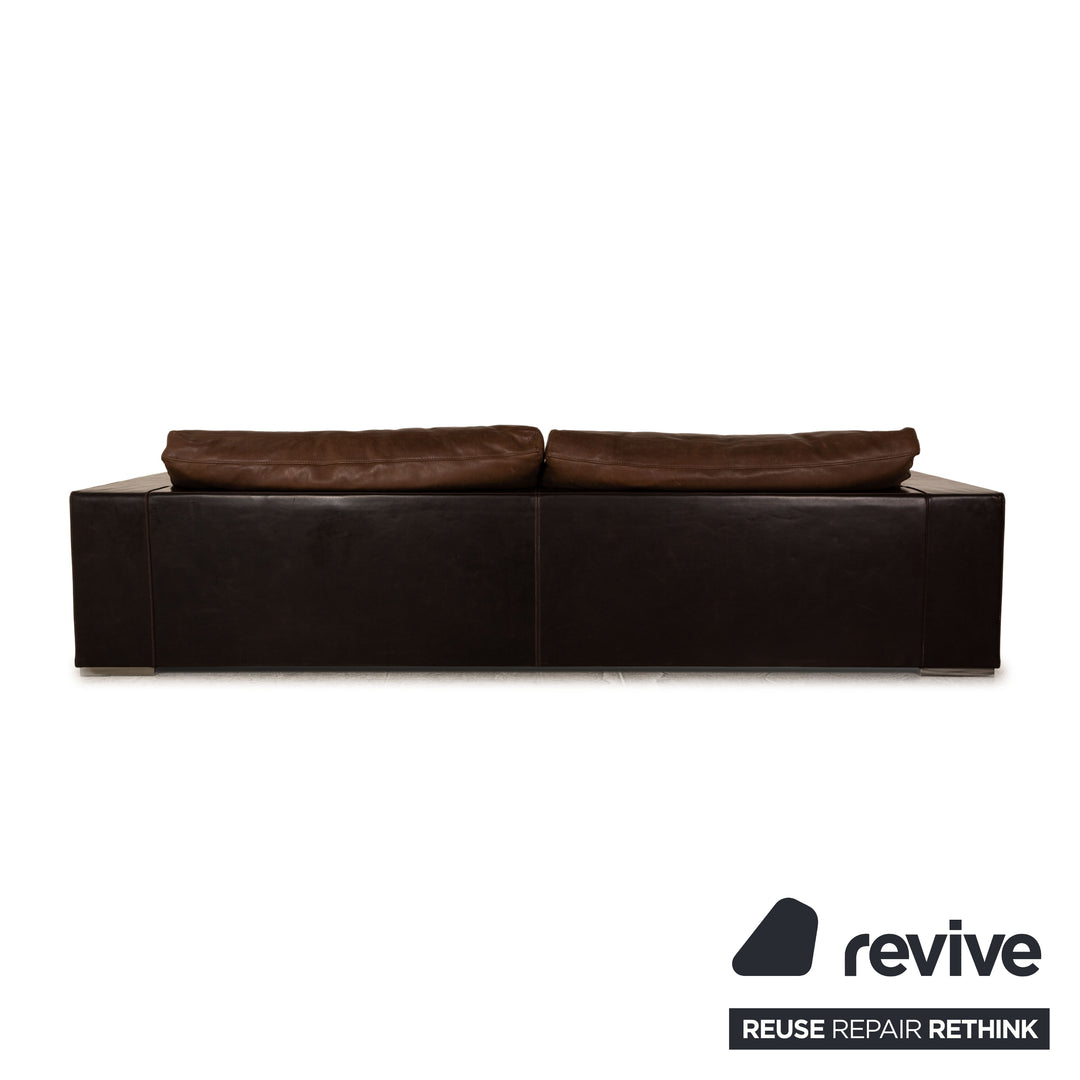 Baxter Budapest Leder Viersitzer Braun Sofa Couch